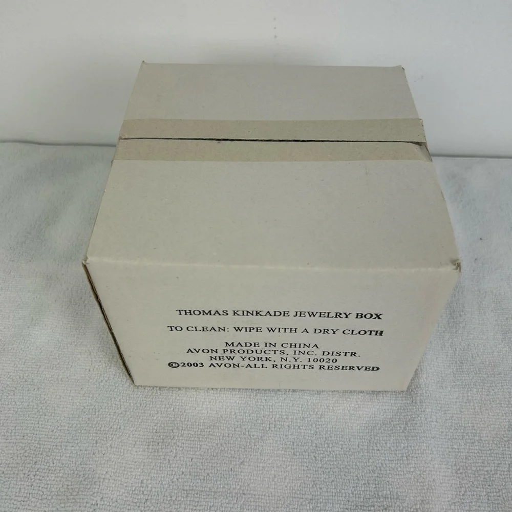 Avon NOS VTG 2003 Thomas Kinkade Gazebo Garden of Prayer Mirrored Jewelry Box